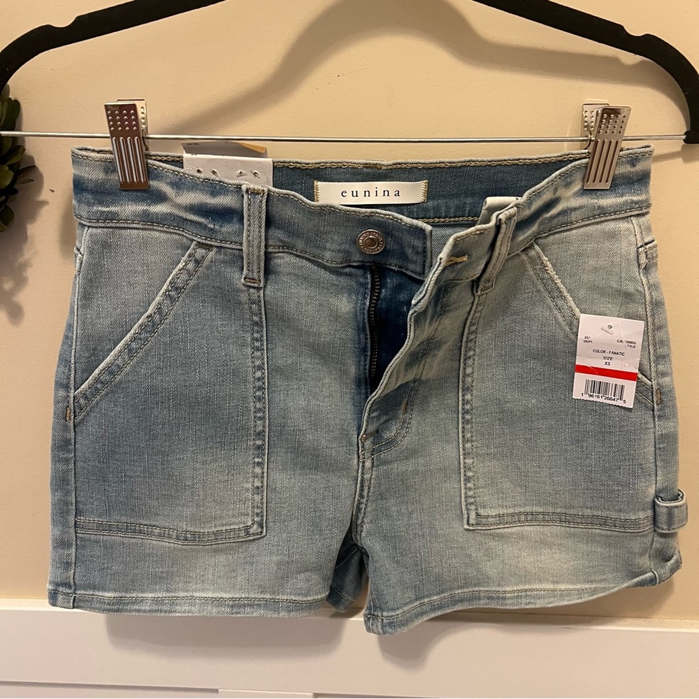 eunina Light Blue High Waist Denim Shorts